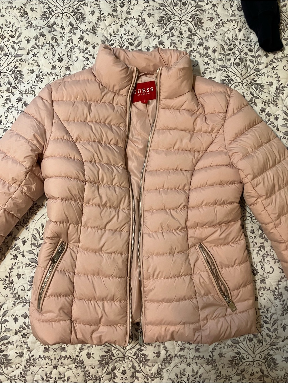 GUESS Light Blush Quilted Puffer Jacket